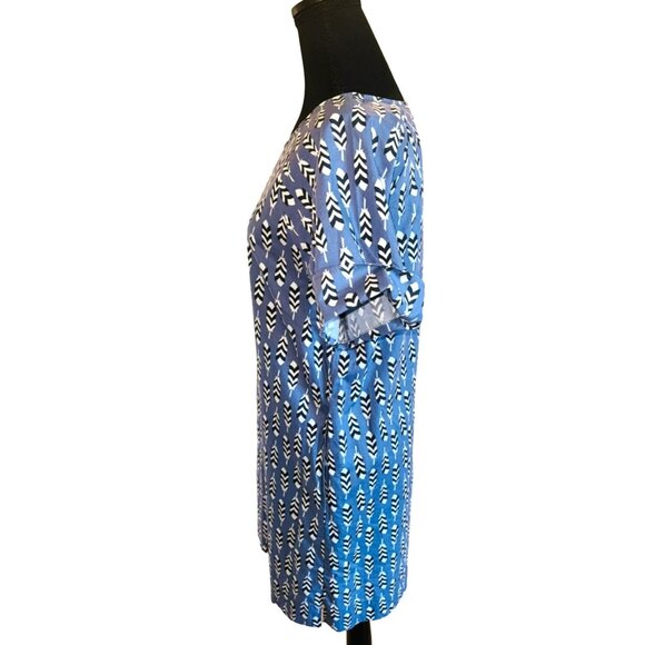 Uncle Frank Womens Cotton Arrow Print Shift Dress S Blue Casual Travel Artsy - Picture 5 of 11